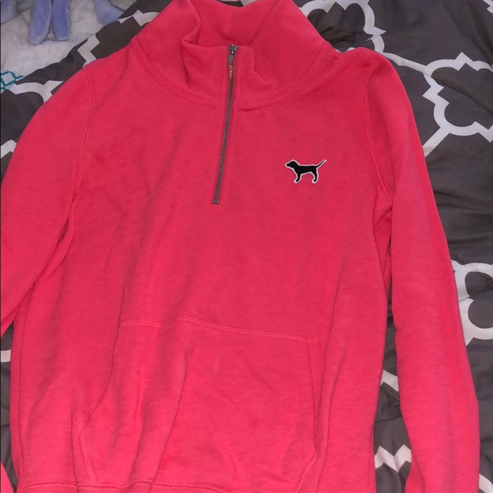 Pink 1/4th zip sweatshirt